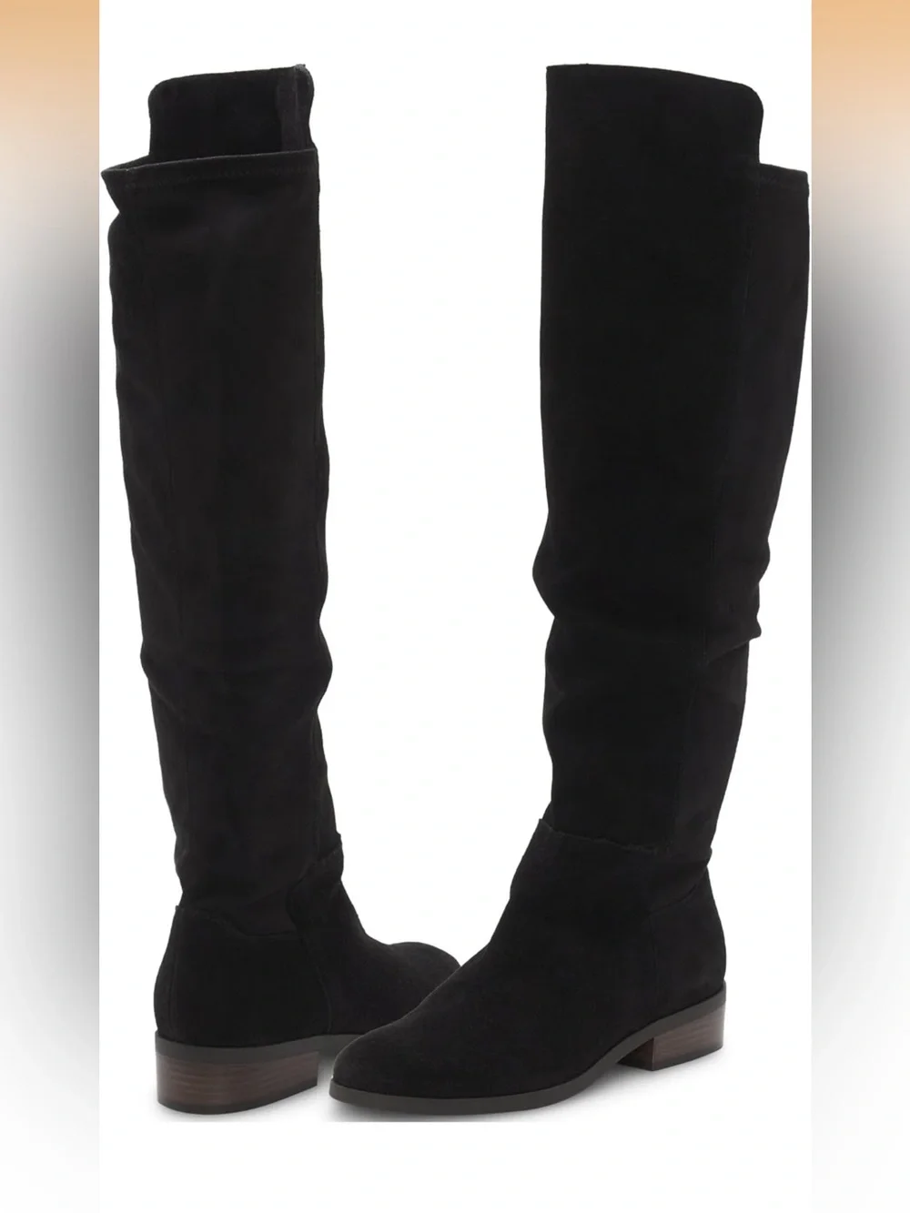 NIB Lucky Brand Calypso Black Suede Over The Knee Boots Women Size 8 M / 39